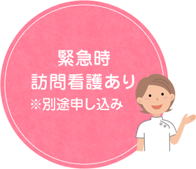 緊急時訪問看護あり　※別途申し込み